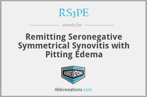 What is the abbreviation for remitting seronegative symmetrical synovitis with pitting edema?